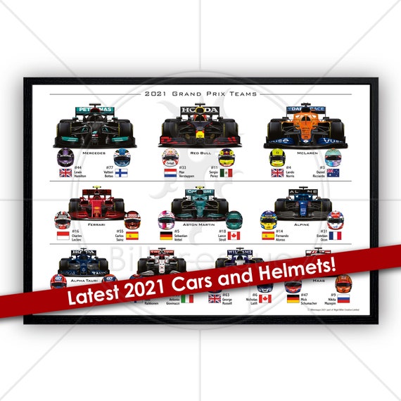 F1 2020 Teams and Drivers illustration print Wall Art Poster | Etsy