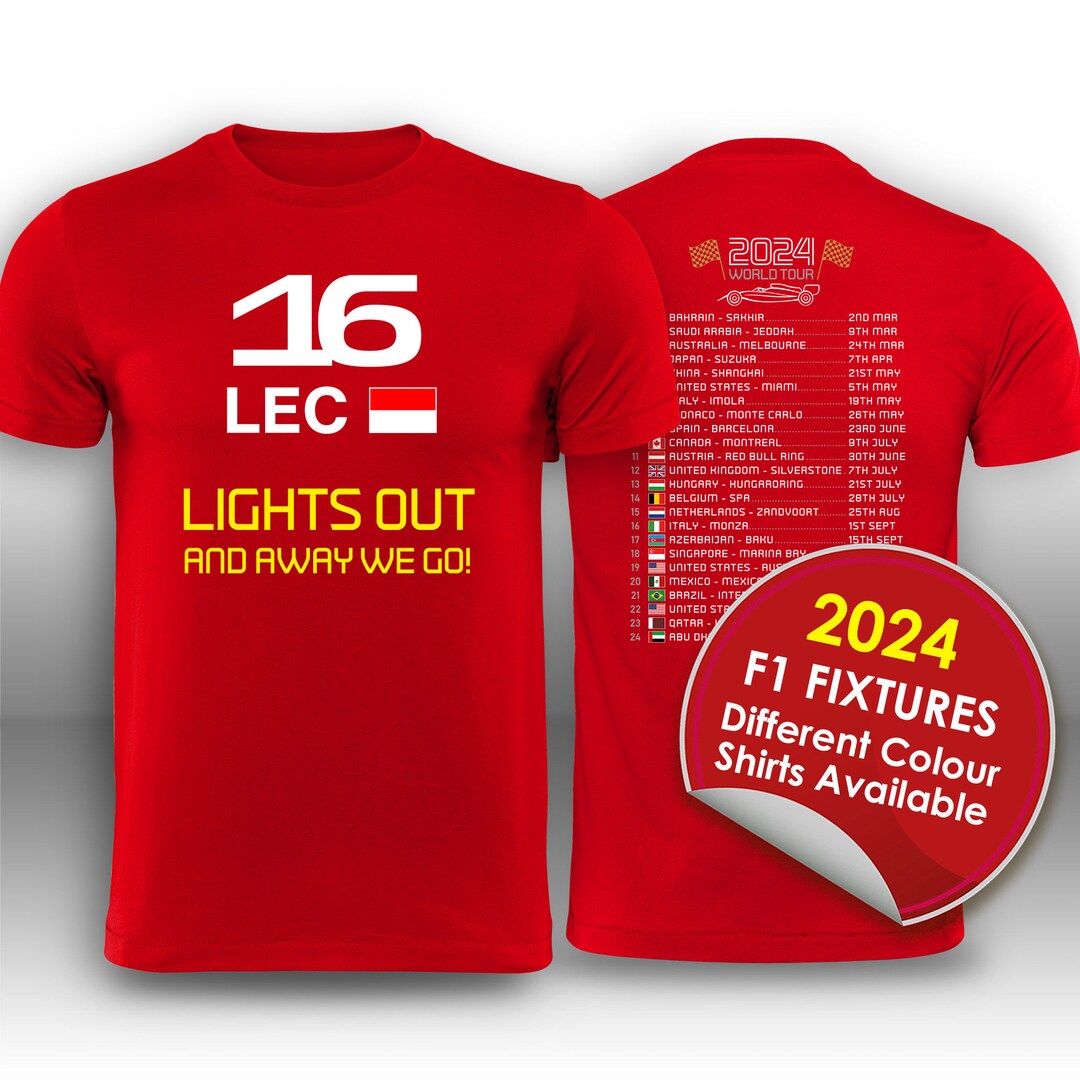 Charles Leclerc 2024 Race Calendar Formula 1 F1 Tshirt Tee Etsy