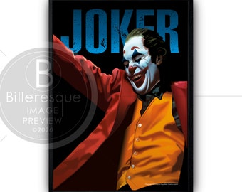 The Joker original Wall Art Poster print Illustration - joaquin phoenix