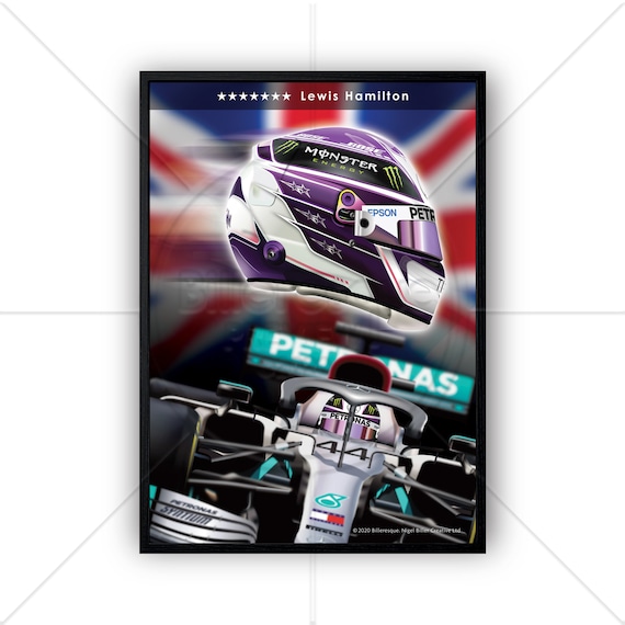 Lewis Hamilton Impact Formula 1 World Champion 2020 Poster F1 Grand Prix  Wall Art Poster Illustration 