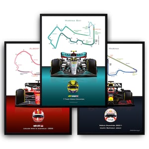 F1 Custom Circuit, Car and Helmet Print personalized poster