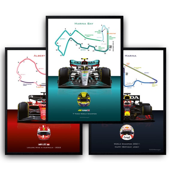 F1 Custom Circuit, Car and Helmet Print Personalized Poster -  Denmark
