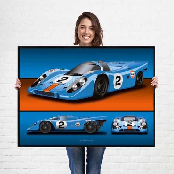 Poster Porsche 917 - Salzburg & Martini & Gulf - 24h Le Mans