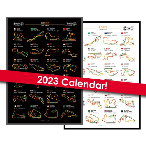Formula 1 2023 Season Detailed Wall Calendar F1 Poster - Etsy UK