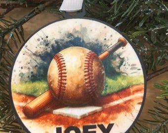 Baseball personalized ornament