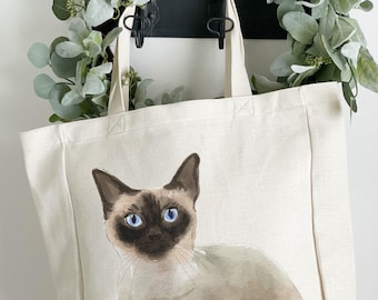 Unique siamese cat owner tote bag for fashionable pet lovers