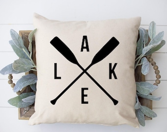 Lake house throw pillow | rustic nautical decor