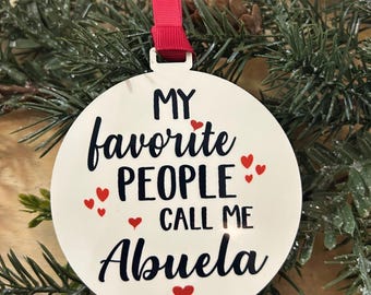 Abuela personalized ornament - or any Grandma name!