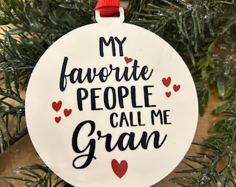 Gran personalized ornament - or any Grandma name!