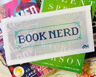 Cheeky "Book Nerd" Bookmark Hand-Painted Needlepoint