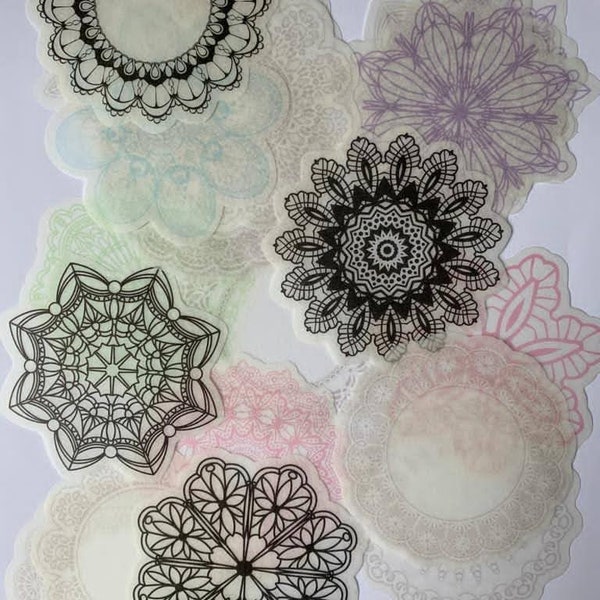 Mandala stickers, Doily stickers, planner stickers, Bujo stickers, Planner stickers