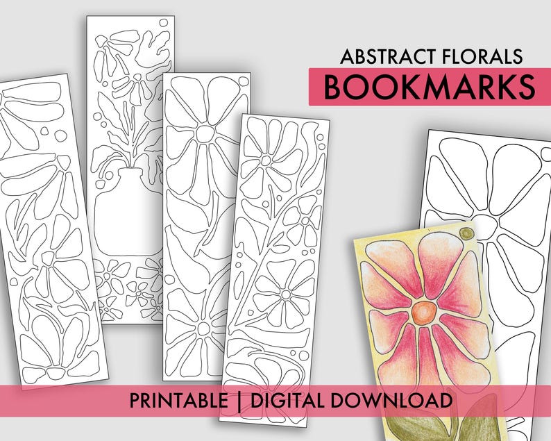 Printable Color-in Bookmark | DIY Coloring Bookmark for Kids & Adults ...