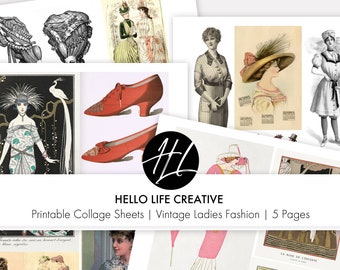 VINTAGE FASHION PRINTABLE! Digikit Digital Download