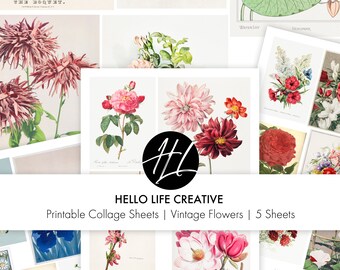 VINTAGE FLORAL PRINTABLE! Digikit Digital Download