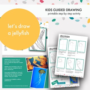 Kwallen Kids Activity Stapsgewijze tekenkunstles direct digitaal downloaden