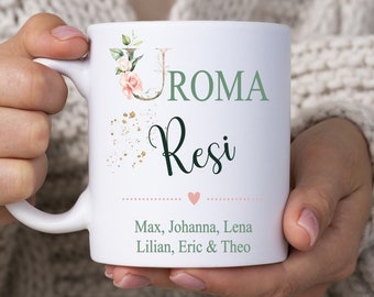 Geschenk Uroma Tasse, Ur-Oma Kaffeetasse mit Namen personalisiert