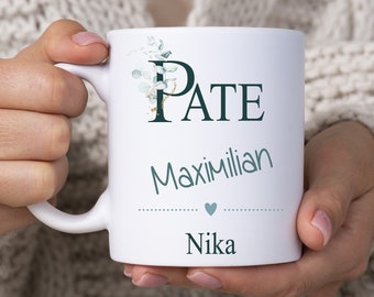 Geschenk Taufe Patenonkel Tasse Name Pate personalisierte Kaffeetasse