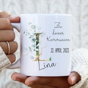 Kommunion Geschenk Tasse Eukalyptus