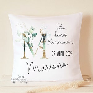 Geschenk zur Konfirmation Kissen personalisiert Monogramm Bild 1