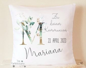 Geschenk zur Konfirmation Kissen personalisiert Monogramm