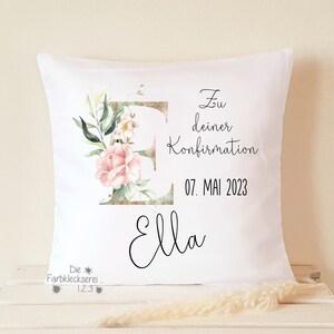 Geschenk zur Konfirmation Kissen personalisiert Monogramm Bild 9