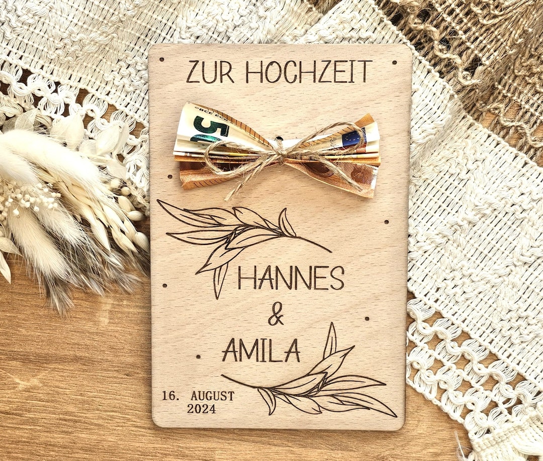Geldgeschenk Hochzeit Personalisiert, Hochzeitskarte Geschenk ... Geldgeschenk Hochzeit Personalisiert, Hochzeitskarte Geschenk ...