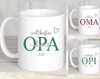 Geschenk Opa, Tasse Opa personalisiert, Kaffeetasse Opa, Kaffeebecher Opa, Namenstasse Opa