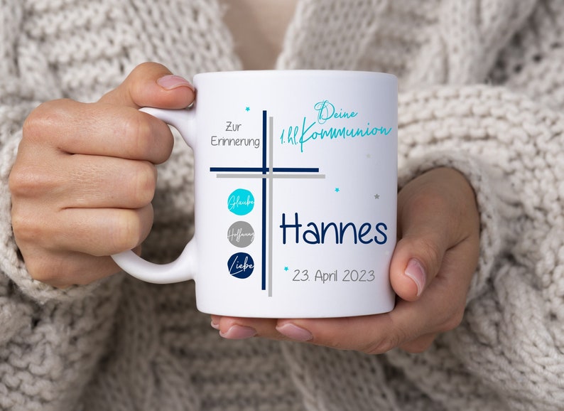 Tasse mit Namen Kommunion personalisiert Monogramm Bild 6