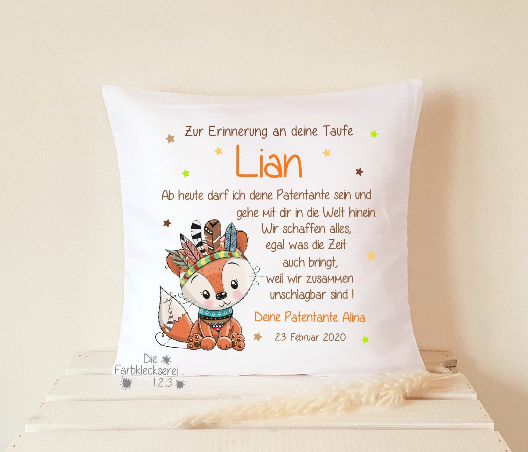 Geschenk zur Taufe Kissen Junge Spruch Geburtsgeschenk | Etsy
