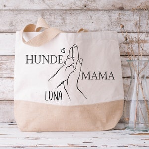 Stofftasche Jutebeutel personalisiert als Geschenk für die Hunde Mama Dog Mom Tote Bag Bild 6