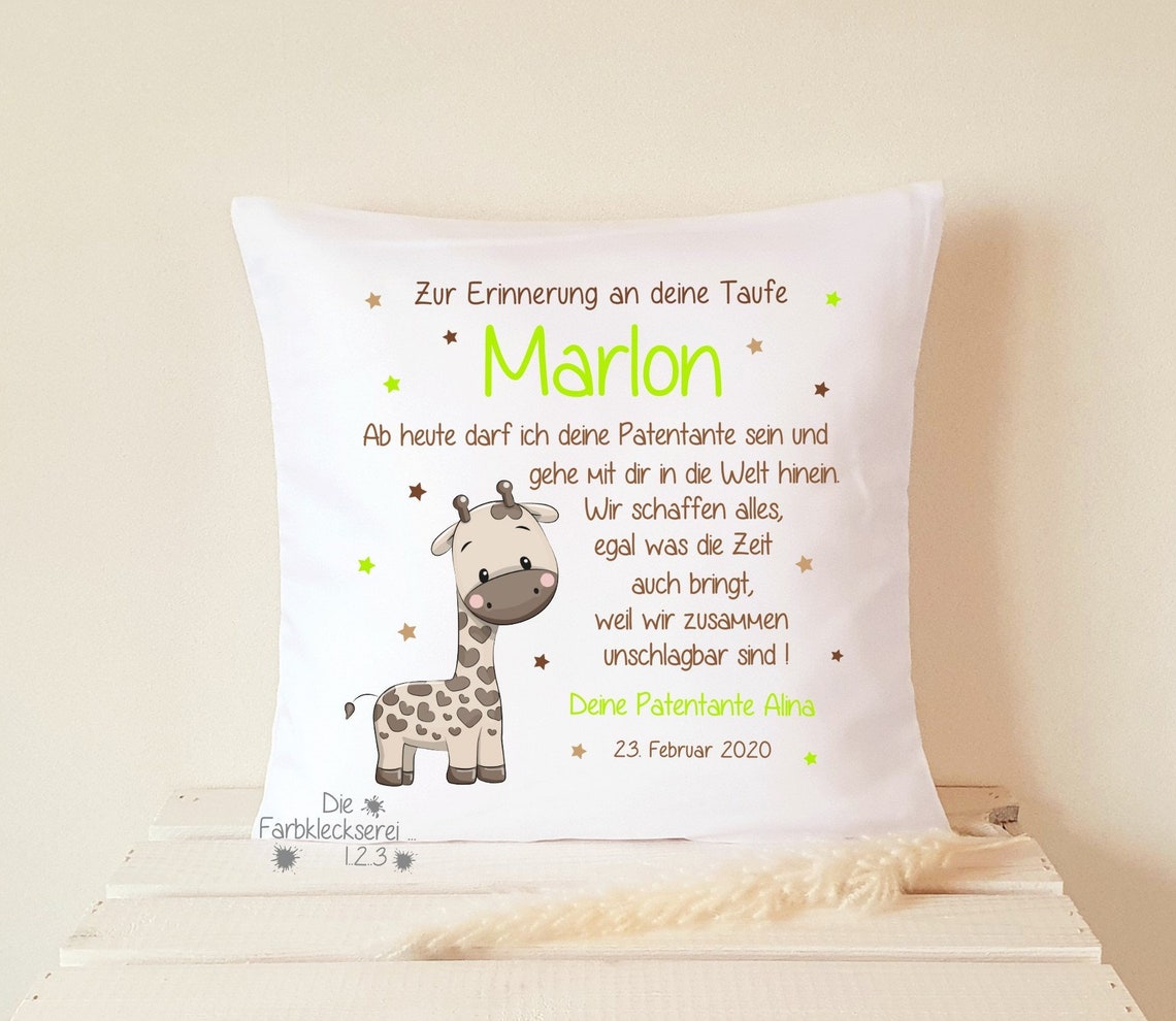 Patenbrief Junge Kissen mit Spruch zur Taufe Geschenk Etsy