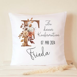 Geschenk zur Konfirmation Kissen personalisiert Monogramm Bild 4