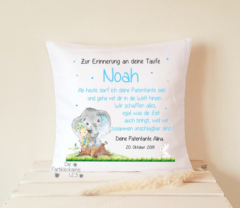 Geschenk zur Taufe Kissen Junge Spruch Geburtsgeschenk Etsy