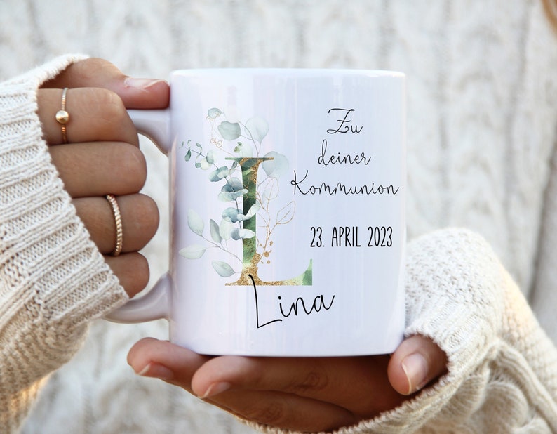 Kommunion Geschenk Tasse Eukalyptus Eukalyptus