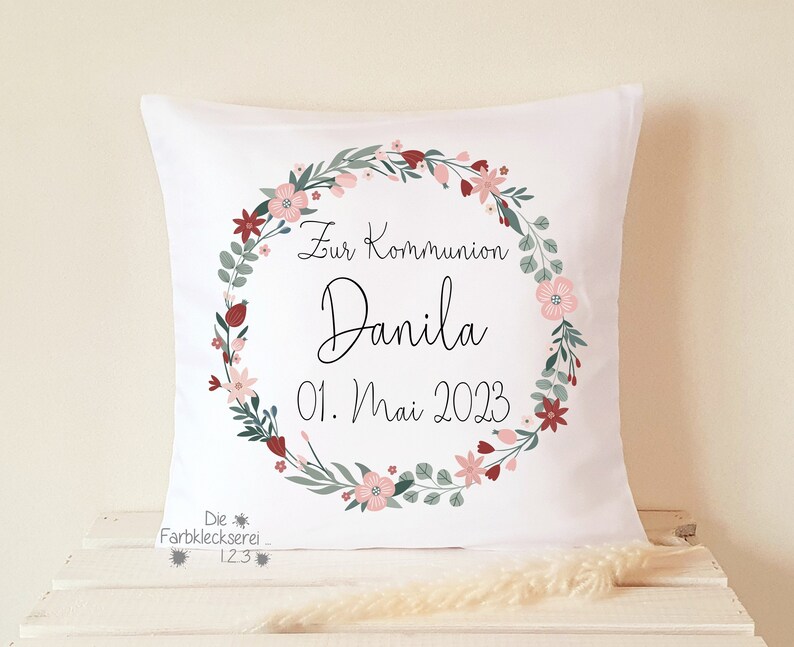 Geschenk zur Konfirmation Kissen personalisiert Monogramm Bild 7