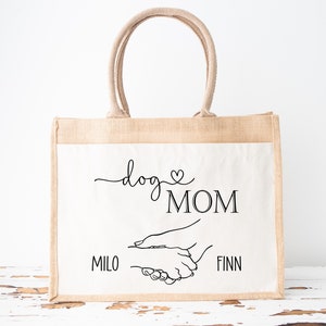 Stofftasche Jutebeutel personalisiert als Geschenk für die Hunde Mama Dog Mom Tote Bag Bild 5