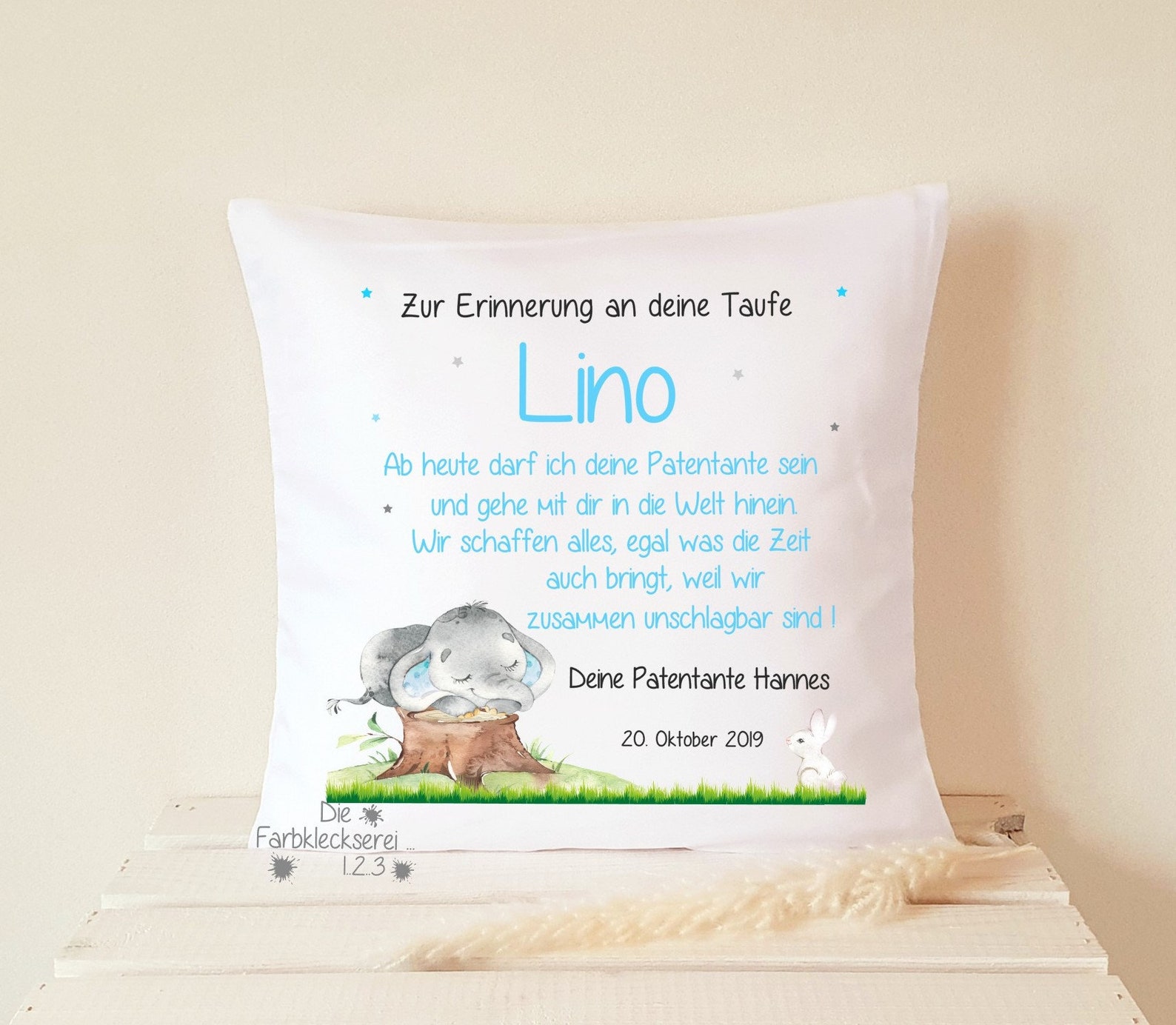 Taufbrief Junge Spruch Kissen Geschenk zur Taufe Etsy