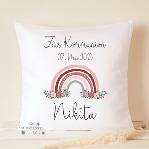 Kissen zur Kommunion Geschenk personalisiert Regenbogen image 5