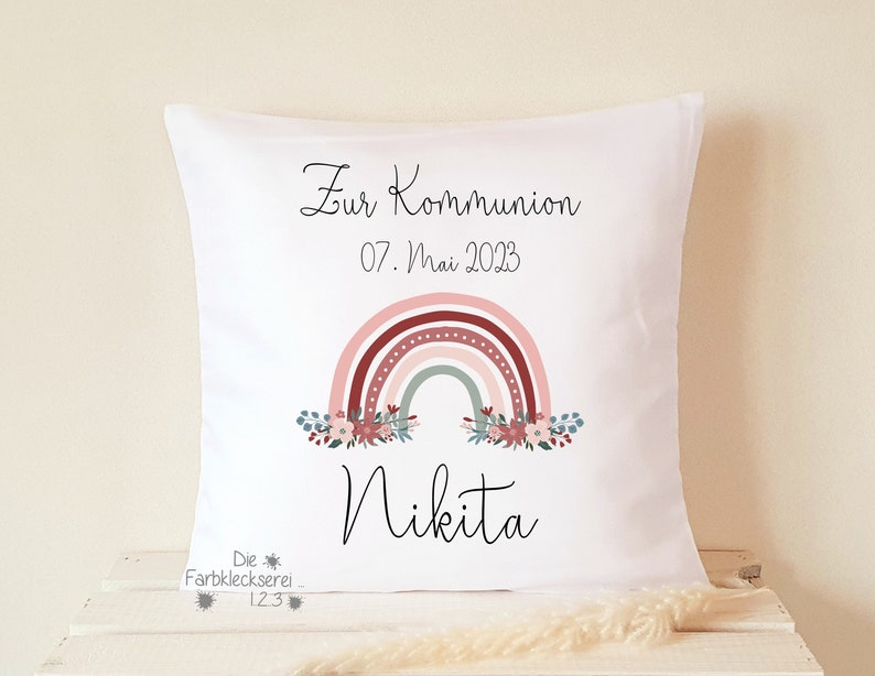 Geschenk zur Konfirmation Kissen personalisiert Monogramm Bild 5