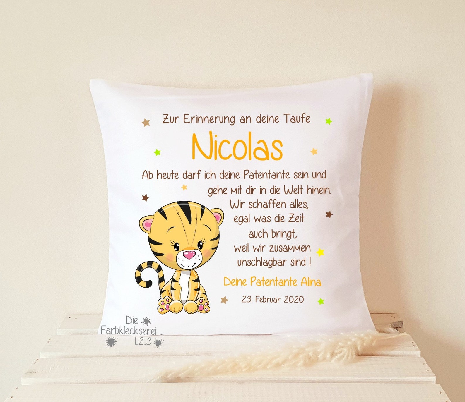 Taufbrief Junge Spruch Kissen Geschenk zur Taufe Etsy