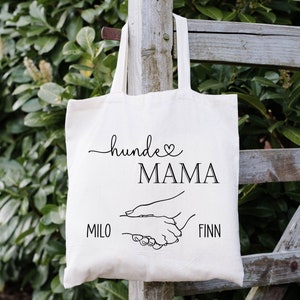 Stofftasche Jutebeutel personalisiert als Geschenk für die Hunde Mama Dog Mom Tote Bag Bild 2