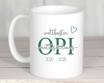 Tasse Opi mit Namen, Geschenk Opi, Kaffeetasse personalisiert Opi