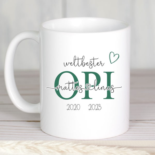 Tasse Opi mit Namen, Geschenk Opi, Kaffeetasse personalisiert Opi