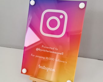 Social Media Milestone Award Plaque Sign | Content Creator Instagram and More