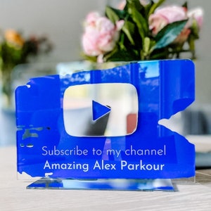 Custom Acrylic YouTube Sign for Channel Promotion Boost Subscribers with Play & Subscribe Button Ultimate Desk Decor for YouTubers image 5