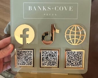 Custom Acrylic QR Code Social Media Sign