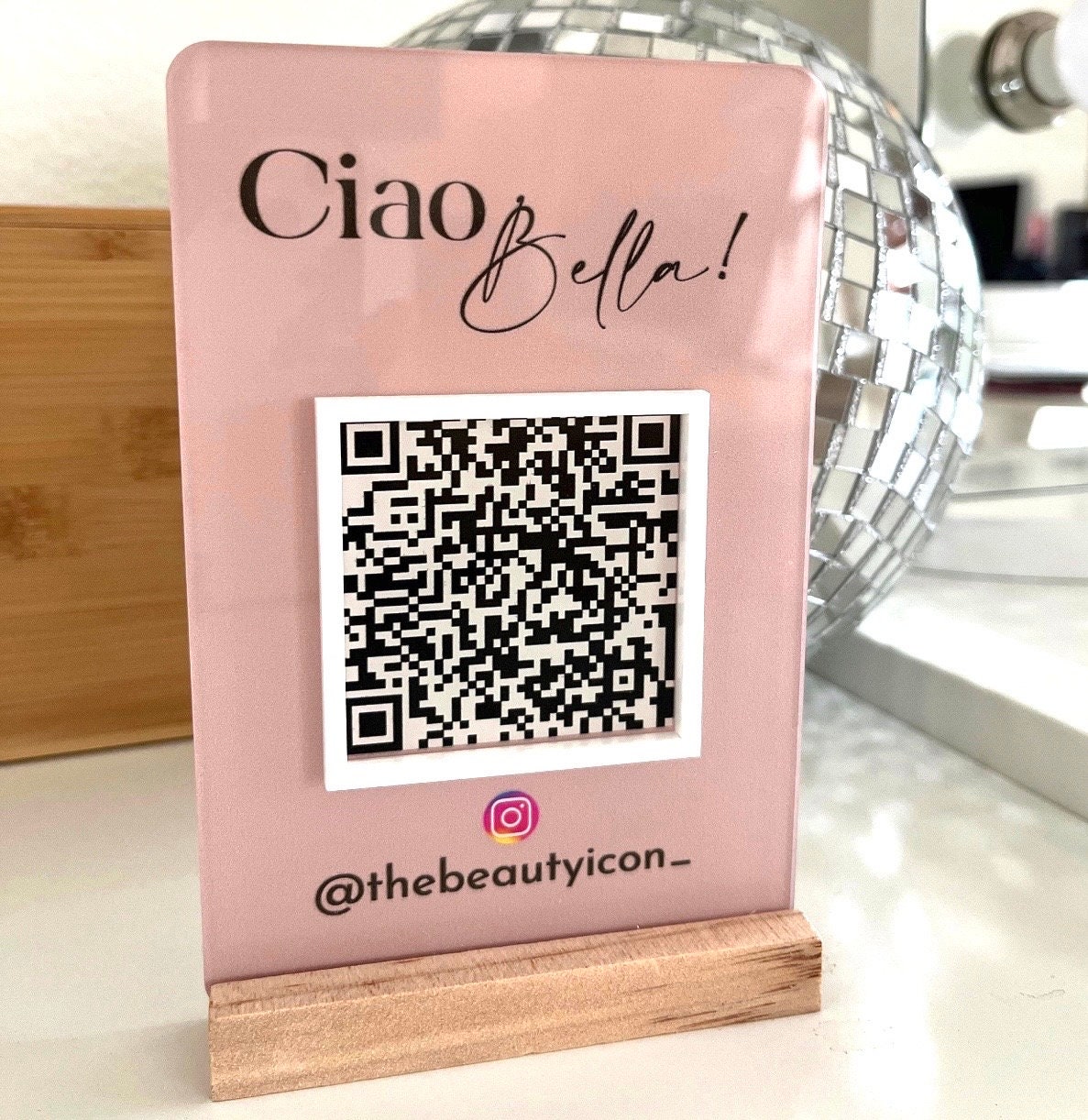 Mini QR Code Display Sign With Stand - Etsy UK
