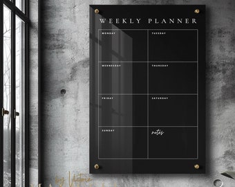 A4 Personal Weekly Planner | Recyclable Acrylic Reusable Wipeable Organization Calendar | + Free Marker Pen