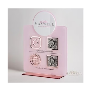 QR Code with Logo Instagram Facebook Business Social Media Sign | Salon Sign | Beauty Sign | Hairdressers Beautician Sign