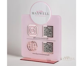 Code QR avec logo Instagram Facebook Business Social Media Sign | Enseigne de salon